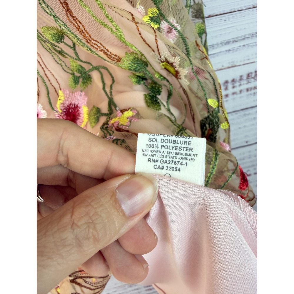 Eva Franco Waverly Garden Skirt Anthropologie Pink Floral Embroidered Tulle - Picture 8 of 10